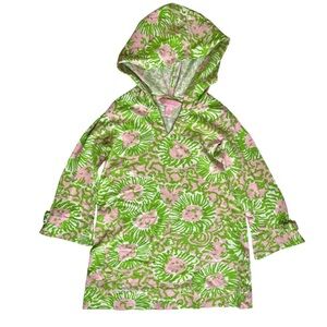 Lilly Pulitzer Girls’ Noelle Tunic Hooded Dress Cabana Sunnyside Lion XS 2-3